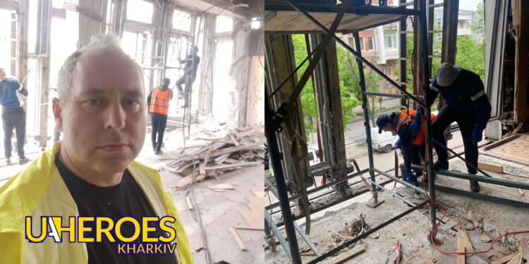 Група швидкого реагування: Волонтери “Схід-Захід” разом з БО БФ "Світ та Україна" взяли участь в демонтажі аварійних конструкцій в ННЦ "Інститут метрології"