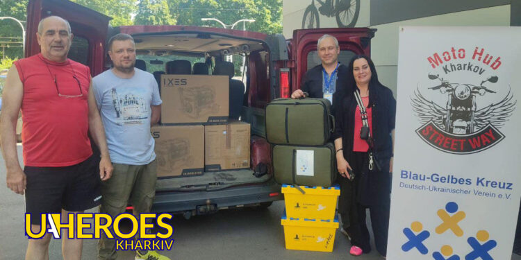 Отримали генератори та медичні рюкзаки від фонду Blau-Gelbes-Kreuz e.V., - БО “БФ “Гуманітарний хаб “Схід-Захід”