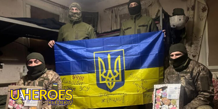 Прапор від дітей та смаколики для бійців: подяка від 225-ї бригади, - Волонтерський центр допомоги "Люботин SOS"