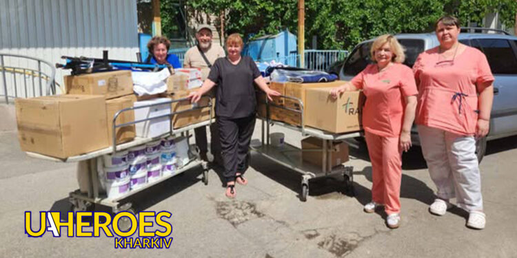 📦 Передано гуманітарну допомогу Інституту патології хребта та суглобів ім. Сітенка, - Волонтерський центр допомоги "Люботин SOS"